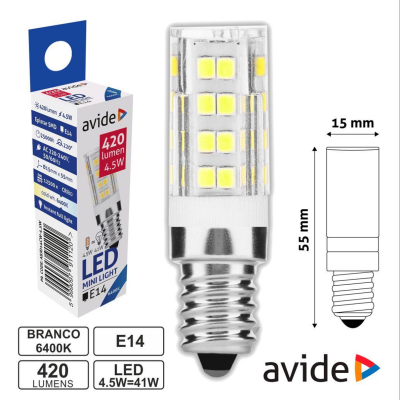 LED Lâmpada E14 4.5W 230V 55X15MM