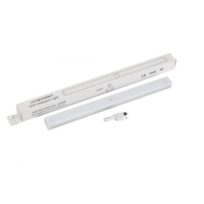 Lanterna LED branca retangular com adaptador e caixa com texto