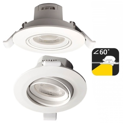 Conjunto de duas luzes de teto embutidas redondas brancas com vidro central