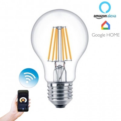 Lâmpada LED transparente com controle por smartphone e assistentes de voz