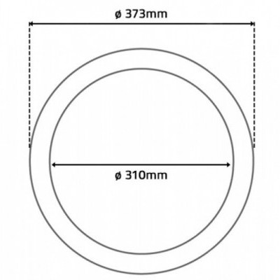 Desenho técnico de um anel circular com medidas em milímetros