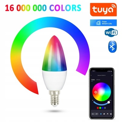 Lâmpada LED colorida com app de controlo em smartphone