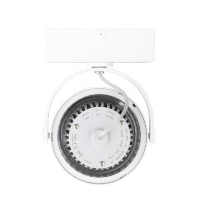 Luz de teto redonda branca com modos de operação escritos no interior