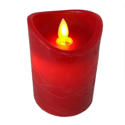 LED Vela Cera Natural Ø75x150mm Cor Vermelho