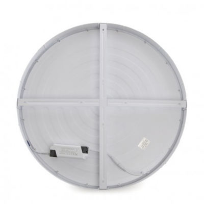 Plafonnier redondo LED branco visto pela parte de trás.