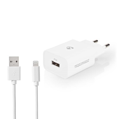 Carregador de parede com cabo USB e Lightning