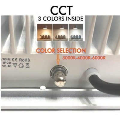 interruptor de seleção de cor de luz LED com três opções de cor