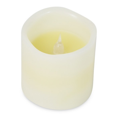 LED Vela Cera Natural Ø75x75mm