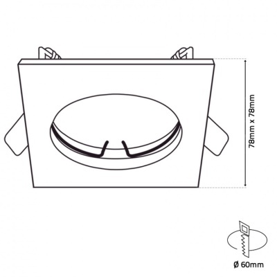Aro Quadrado Fixo Níquel IP20