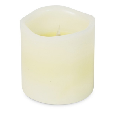 LED Vela Cera Natural Ø75x75mm