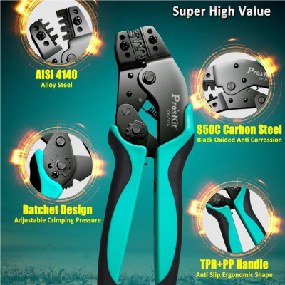 PROSKIT Alicate Cravar Terminais 0.05-1.0mm²