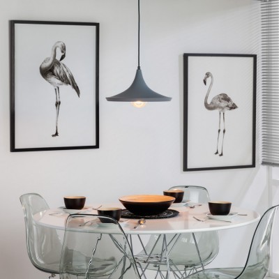 Candeeiro Suspenso E27 Esley Cinza