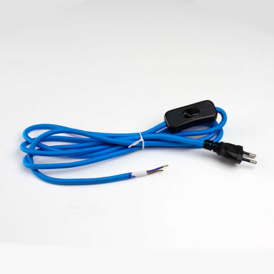 Cabo Textil com Interruptor 1,5M 2x0.75 Azul