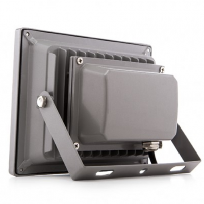 Projetor LED cinzento metálico com suporte ajustável