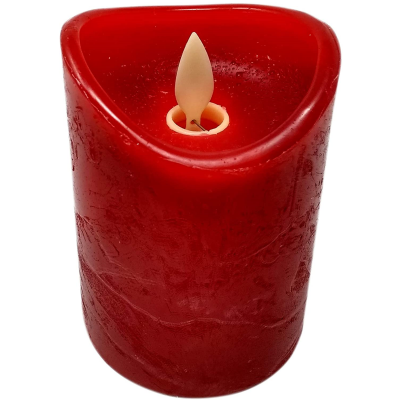 LED Vela Cera Natural Ø75x150mm Cor Vermelho