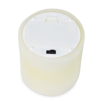 LED Vela Cera Natural Ø75x75mm