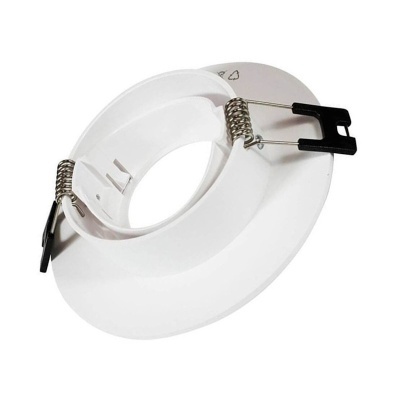 Refletor embutido branco com molas metálicas e presilhas pretas