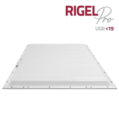 Painel branco RIGEL Pro UGR <19 com rebordo perfurado