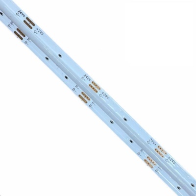 Tiras de LED brancas com contatos dourados e texto 2*2V 2*2V R+ L-