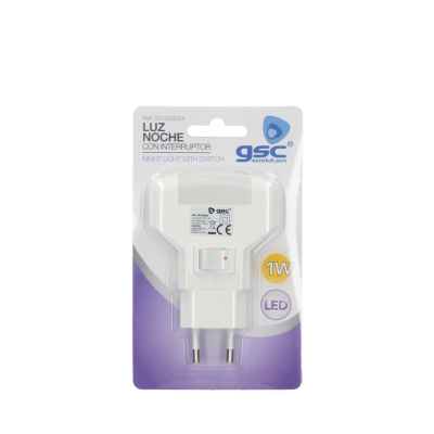 Luz de noite LED branca com interruptor na embalagem