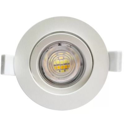 Lâmpada de embutir LED redonda branca com presilhas laterais