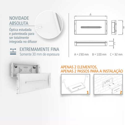 LED Armadura Emergência 2H NM/M IP42 195LM