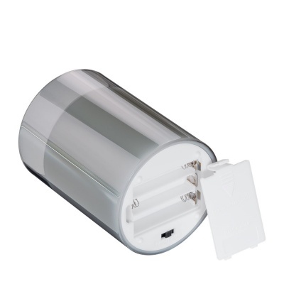 LED Vela Cera Natural c/Copo Vidro 75x150mm