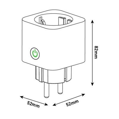 Tomada Schuko 16A 3680W Smart WiFi