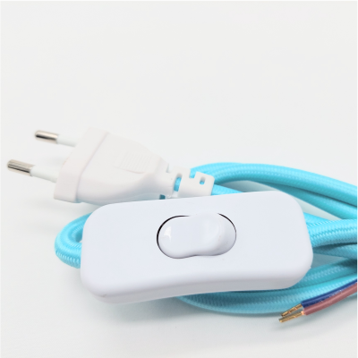 Cabo Textil com Interruptor 1,5M 2x0.75 Turquesa