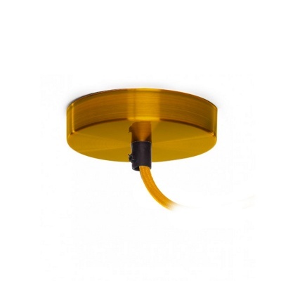 Suspensão de teto amarela em metal com cabo texturizado amarelo