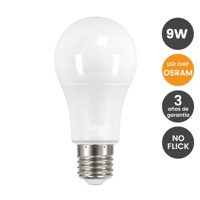 LED lâmpada E27 A60 9W OSRAM CHIP