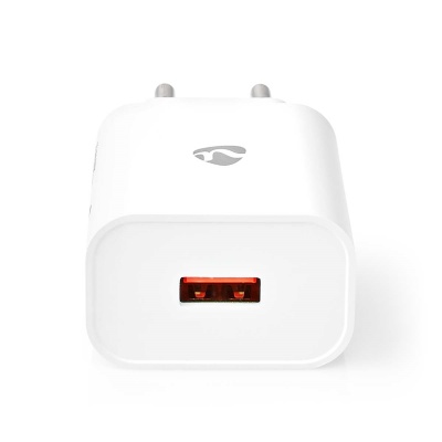 Carregador USB branco com ficha europeia