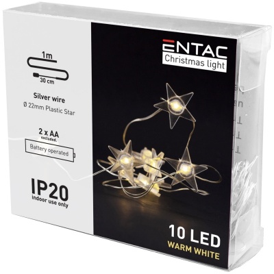 LED Grinalda 10 Estrelas 3000K 1M