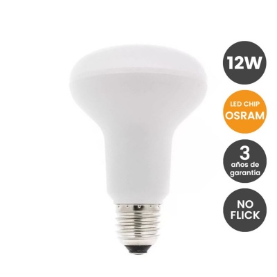 LED Lâmpada E27 R80 12W OSRAM CHIP