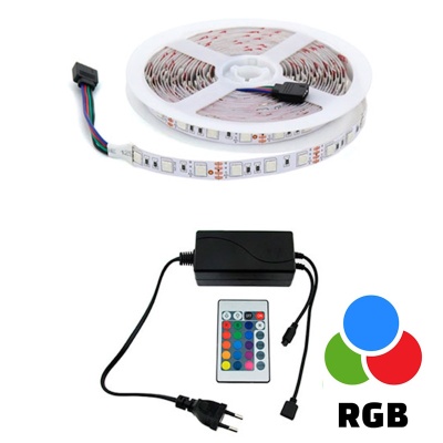 LED Kit Fita RGB 12V 14,4W IP20 5 metros