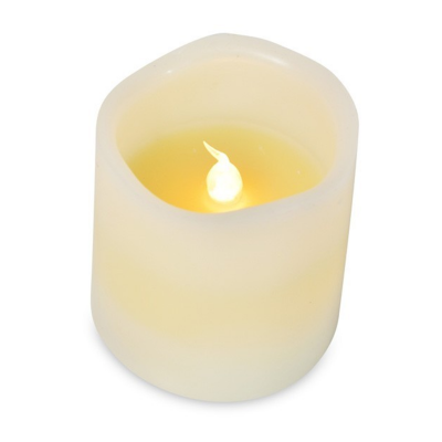 LED Vela Cera Natural Ø75x75mm