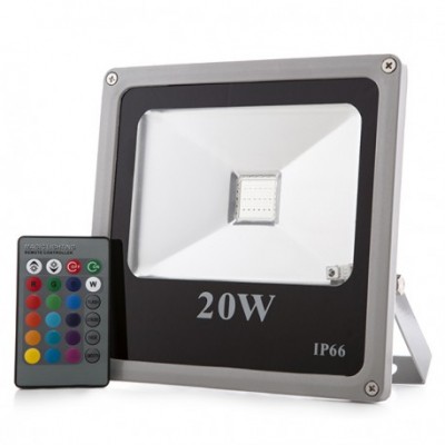 LED Projetor 20W RGB IP65 c/Comando