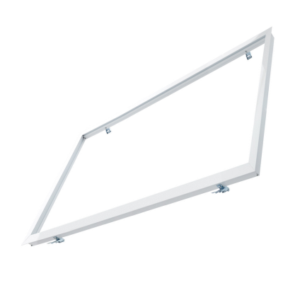 Estrutura quadrada branca com fechos metálicos