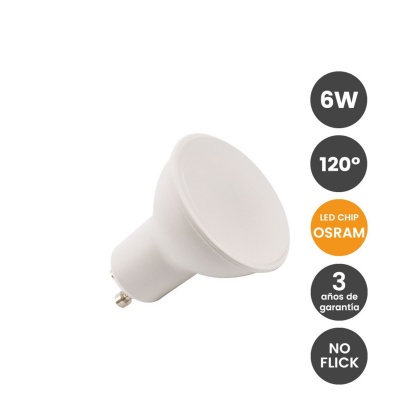 LED Lâmpada GU10 6W 120º OSRAM Chip