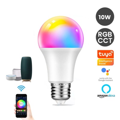 LED Smart WiFi Lâmpada E27 10W RGB+CCT