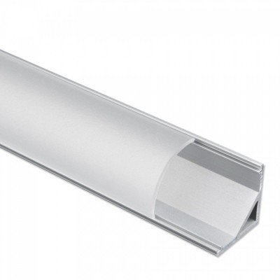 Perfil de alumínio para iluminação com difusor branco opaco e formato hexagonal