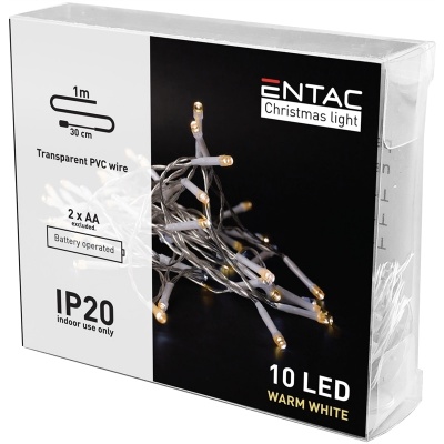 Grinalda 10 LEDs 3000K com Bateria 1M