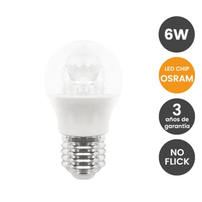 LED Lâmpada E27 G45 6W Com Lente