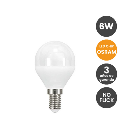 LED lâmpada E14 G45 6W OSRAM CHIP