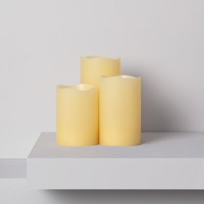 LED Pack 3 Velas Cera Natural