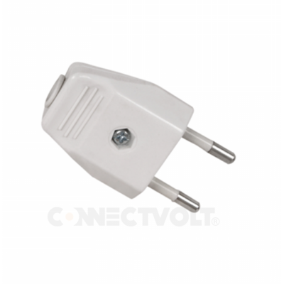 Ficha Monofásica Macho 2P 6A Branco