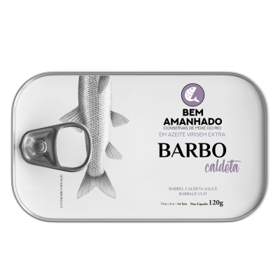 Lata de conserva de peixe BARBO caldeta BEM AMANHADO