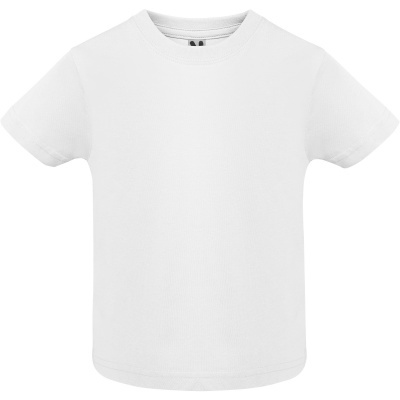 Camiseta branca infantil de manga curta com textura fina