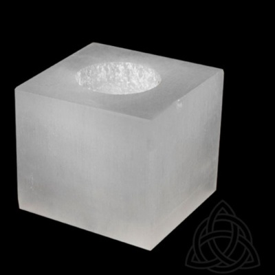 Castiçal de Selenite - Cúbico Castiçal de Selenite - Cúbico