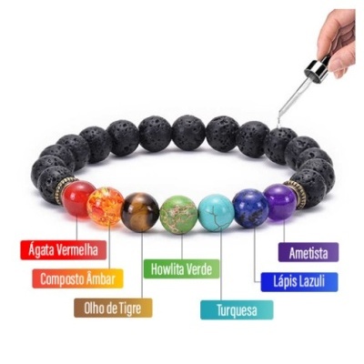 Pulseira Vulcânica dos 7 Chacras Pulseira Vulcânica dos 7 Chacras